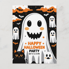 Vintage lächelnde Geister Halloween-Party Feiertagspostkarte