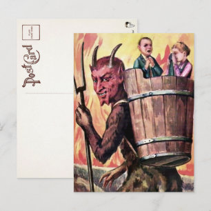 Vintage lächelnde Krampus-Postkarte Postkarte