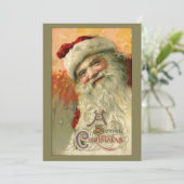 Vintage lächelnde Sankt Feiertagskarte (Stehend Vorderseite)
