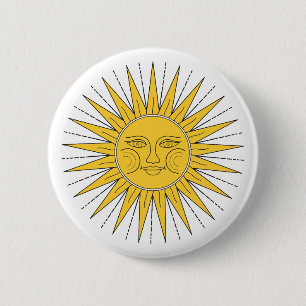 Vintage lächelnde Sonne Button