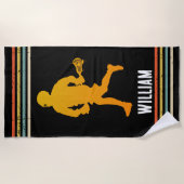 Vintage Lacrosse Personalisiert Strandtuch (Vorderseite)