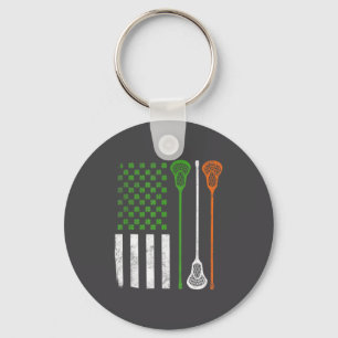 Vintage Lacrosse St. Patrick's Day Irisch Amerikan Schlüsselanhänger