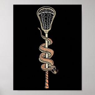 Vintage Lacrosse Stick and Rattlesnake Lax Snake I Poster