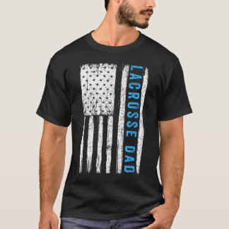 Vintage-Lacrosse-Vater Amerikanische Flagge Bester T-Shirt