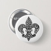 Vintage Lacy Schwarzweiss-Lilie Button (Vorne & Hinten)