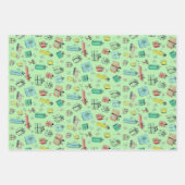 Vintage Ladengeschäfte Geschenke Retro Pastel Farb Geschenkpapier Set (Vorderseite)