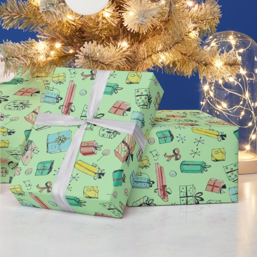 Vintage Ladengeschenke Retro Mint Green Geschenkpapier (Feiertage)