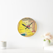 Vintage Ladies Dress Pattern Wall Clock Runde Wanduhr (Zuhause)