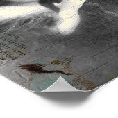 Vintage Lady and Horse Digital Collage Poster (Ecke)