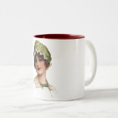 Vintage Lady Bead and Lace Bonnet Zweifarbige Tasse (VorderseiteRechts)