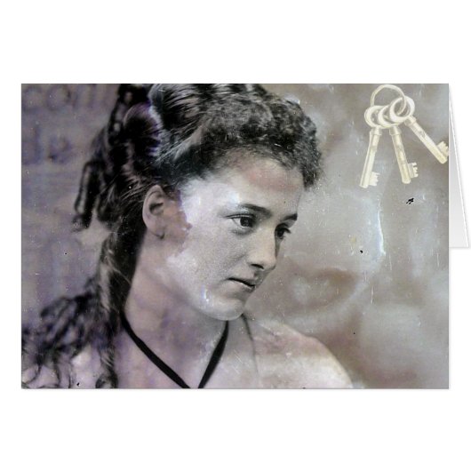 Vintage Lady Blank Inside Jedes Anlasses (Vorderseite (Horizontal))