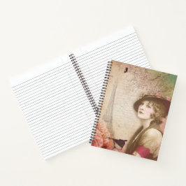Vintage Lady Blume Spiral Notebook - elegant Notizblock