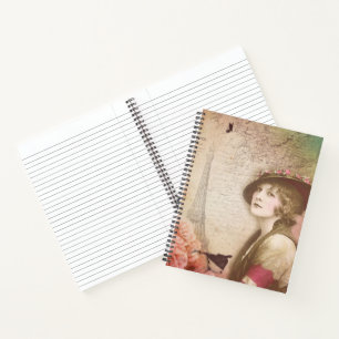 Vintage Lady Blume Spiral Notebook - elegant Notizblock