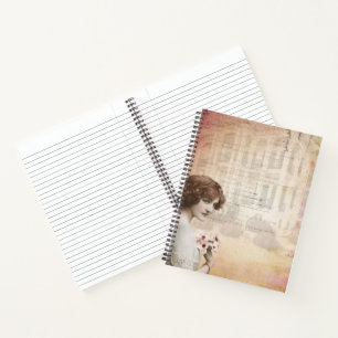 Vintage Lady Blume Spiral Notebook - elegant Notizblock