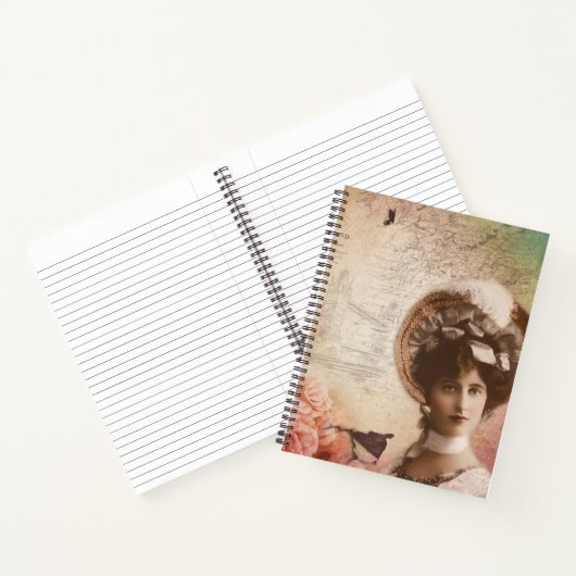 Vintage Lady Blume Spiral Notebook - elegant Notizblock (Innenseite)