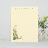 Vintage Lady Chasing Butterfells Papier (Stehend Vorderseite)