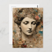 Vintage Lady Collage Postcard Postkarte (Vorne/Hinten)