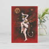 Vintage Lady Dancing Devil Grußkarte Dankeskarte (Stehend Vorderseite)