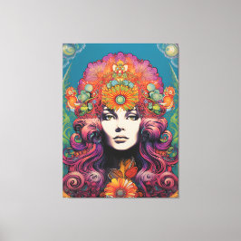 Vintage Lady der 1970er Jahre Leinwanddruck