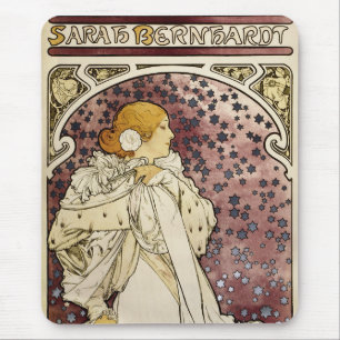 Vintage Lady der Kamelien von Alphonse Mucha Mousepad