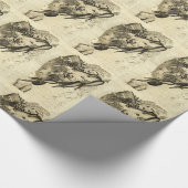 VINTAGE LADY, FANTASY WIEDER MIT OBST, GEMÜSE GESCHENKPAPIER (Ecke)