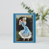 Vintage Lady Golfing Postkarte (Stehend Vorderseite)