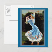 Vintage Lady Golfing Postkarte (Vorne/Hinten)