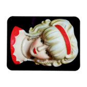 Vintage Lady Head Vase Platinum Blonde Braids Magnet (Horizontal)