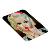 Vintage Lady Head Vase Teen Herz Necklace Magnet (Rechte Seite)