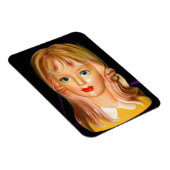 Vintage Lady Head Vase Teen mit Squiggles Magnet (Rechte Seite)