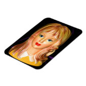 Vintage Lady Head Vase Teen mit Squiggles Magnet (Linke Seite)