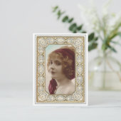 Vintage Lady Hübsche Gerahmte Postkarten (Stehend Vorderseite)