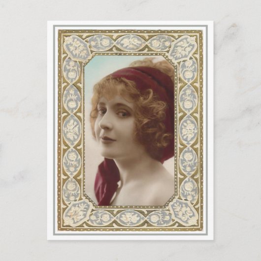 Vintage Lady Hübsche Gerahmte Postkarten (Vorderseite)