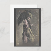 Vintage Lady im Schnee Dankeskarte (Vorne/Hinten)