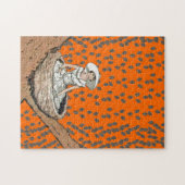 Vintage Lady in den Blätter des Weißbrunnens Puzzle (Horizontal)