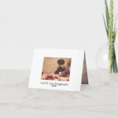 Vintage Lady in rosa, elegante Blumenkarte Karte (Rückseite)