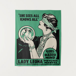 Vintage Lady Leona Psychische Wunder Wandteppich