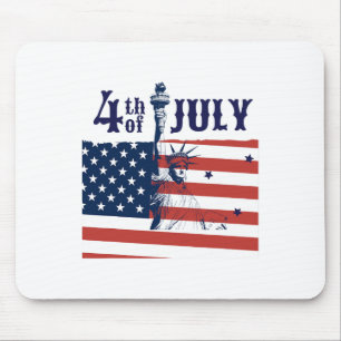 Vintage Lady Liberty American Flag 4. Juli Mousepad
