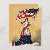Vintage Lady Liberty mit Red Sash Postkarte (Vorne/Hinten)