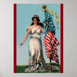 Vintage-Lady-Liberty-Plakat Poster