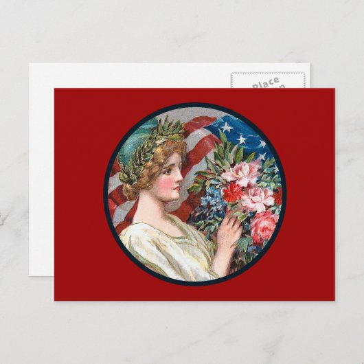 Vintage Lady Liberty_Postcard Postkarte (Vorne/Hinten)
