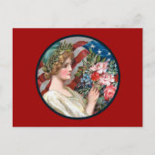 Vintage Lady Liberty_Postcard Postkarte (Vorderseite)