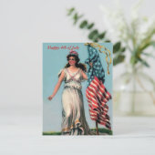 Vintage Lady Liberty Postkarte (Stehend Vorderseite)