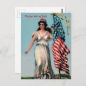 Vintage Lady Liberty Postkarte (Vorne/Hinten)