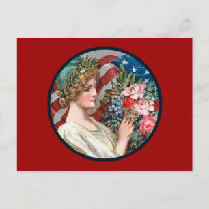 Vintage Lady Liberty_Postkarte Postkarte