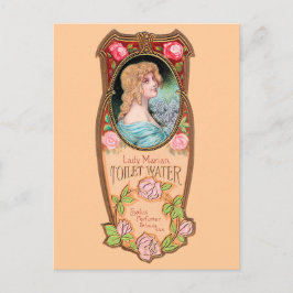 Vintage Lady Marian Toilettenwasser-Label Postkarte
