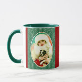 Vintage Lady mit Boston Terrier Tasse (Links)
