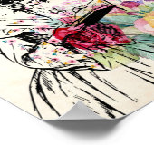 Vintage Lady mit Buch Poster (Ecke)