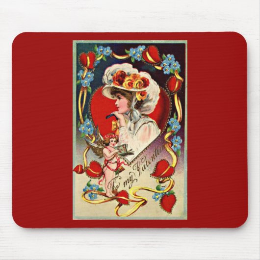 Vintage Lady My Valentine Mousepad (Vorne)