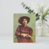 Vintage Lady Outlaw Postcard Postkarte (Stehend Vorderseite)